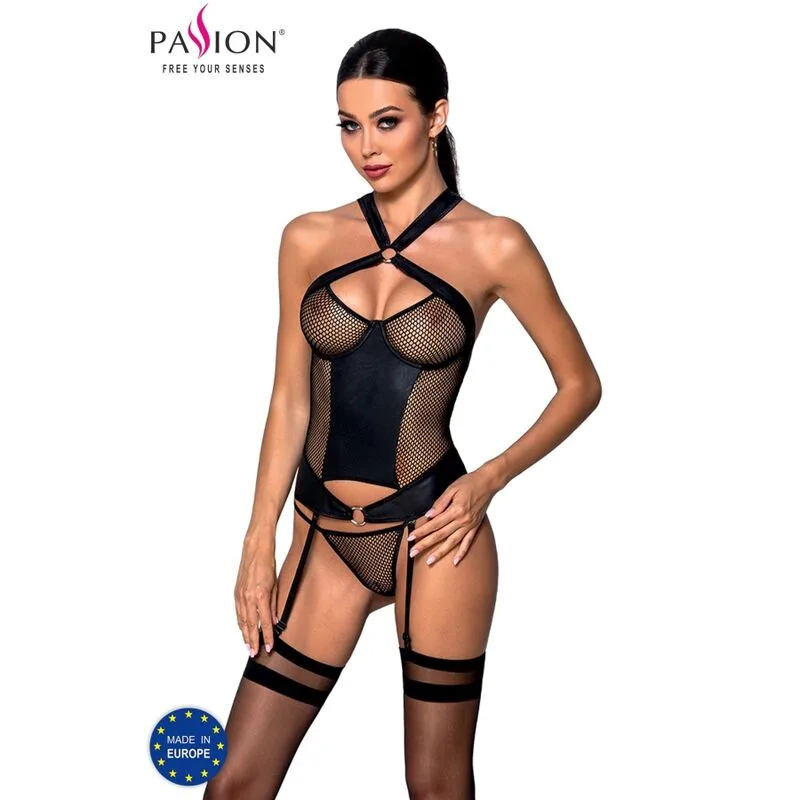 Passion - Amanda Corset in Ecological Leather, Size L/XL
