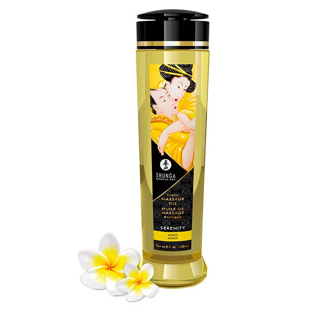 Shunga Serenity Erotisk Massageolja 240 ml – Ylang-Ylang & Monoi Sensuell Kroppsolja