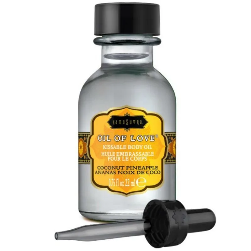 Kamasutra Oil of Love – Ätbar Embrassable Olja – Kokos & Ananas Smak – 22 ml