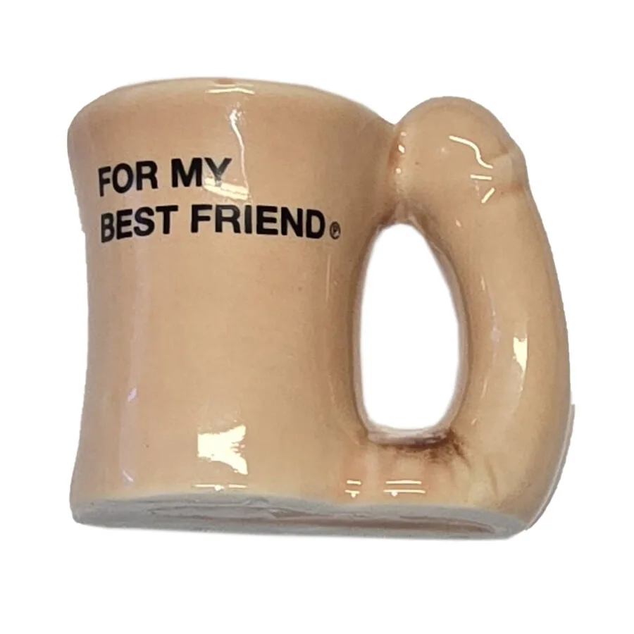 Diablo Picante – Keramisk novelty-mugmagnet med anatomiskt handtag "för min bästa vän"