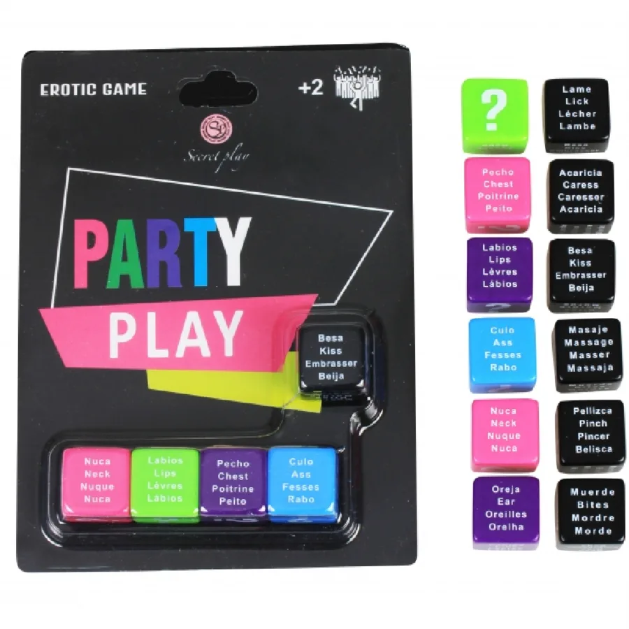 Secretplay – Party Play Tärningsspel för Vuxna för 2–4+ Spelare (ES/PT/EN/FR)