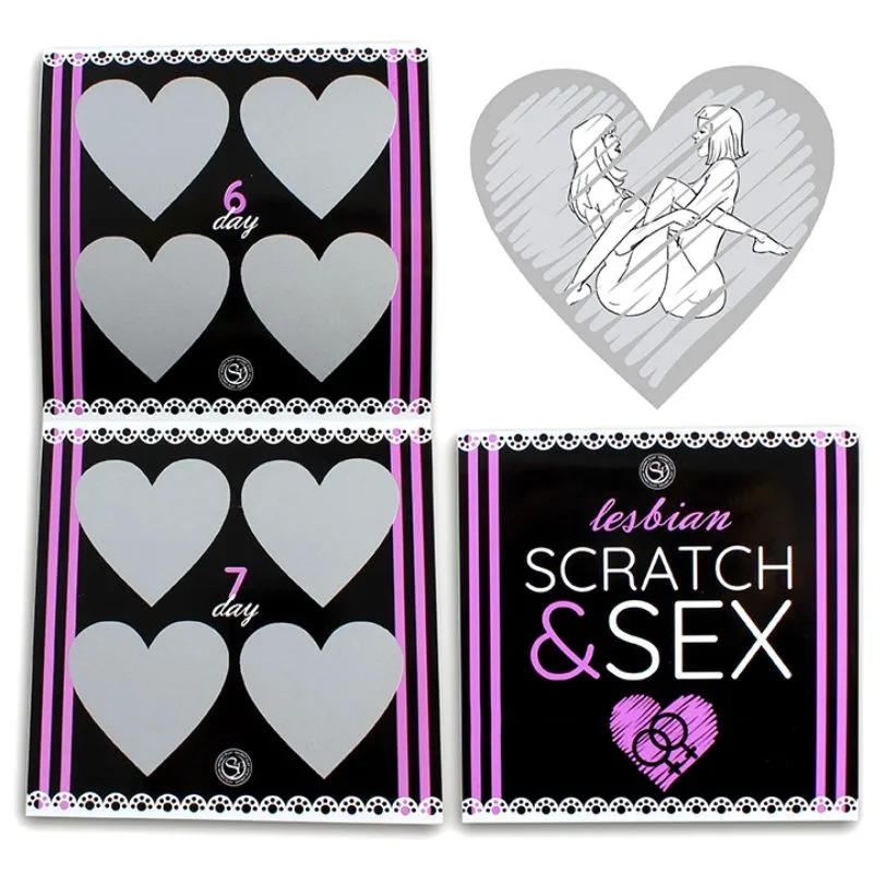 Secretplay – Scratch & Discover Couples Intimacy Game: Lesbian Positions Edition (ES/EN/FR/PT/DE)