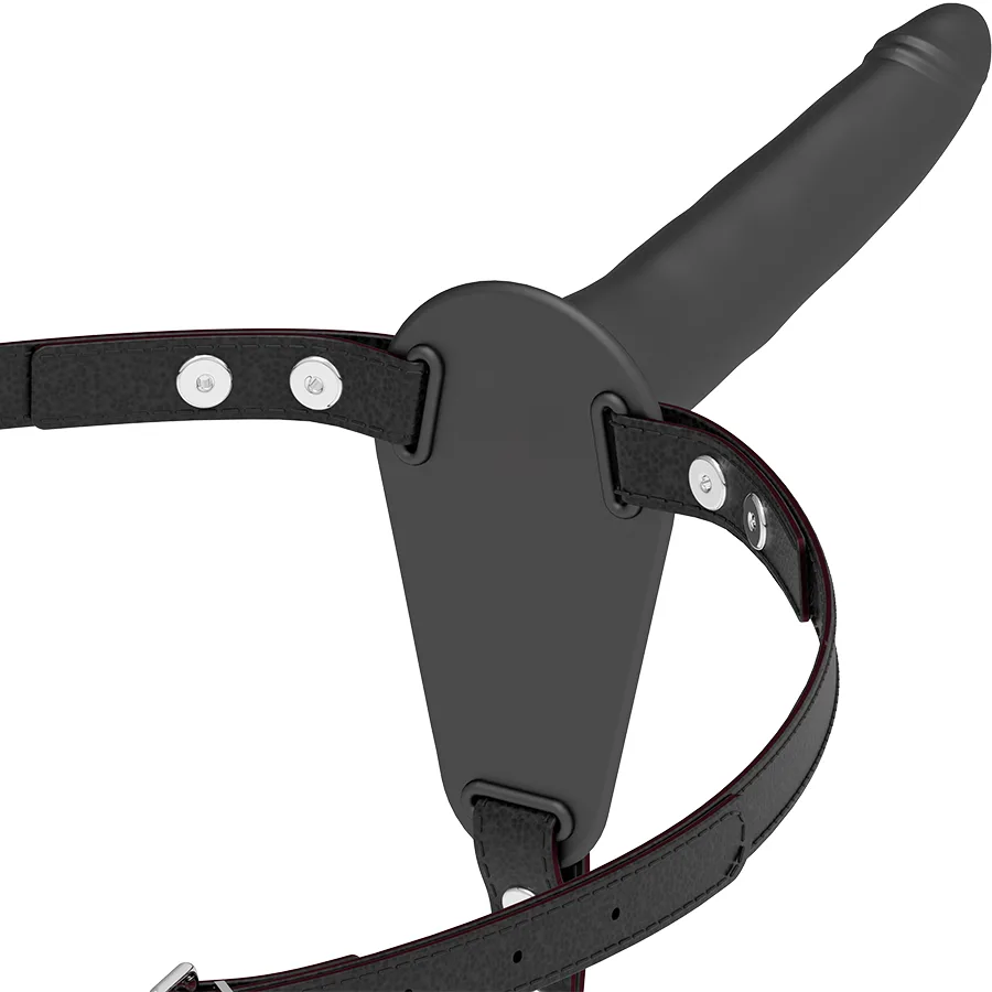 Fetish Submissive Strap-On Harness – Svart Medicinskt Silikon, 15 cm