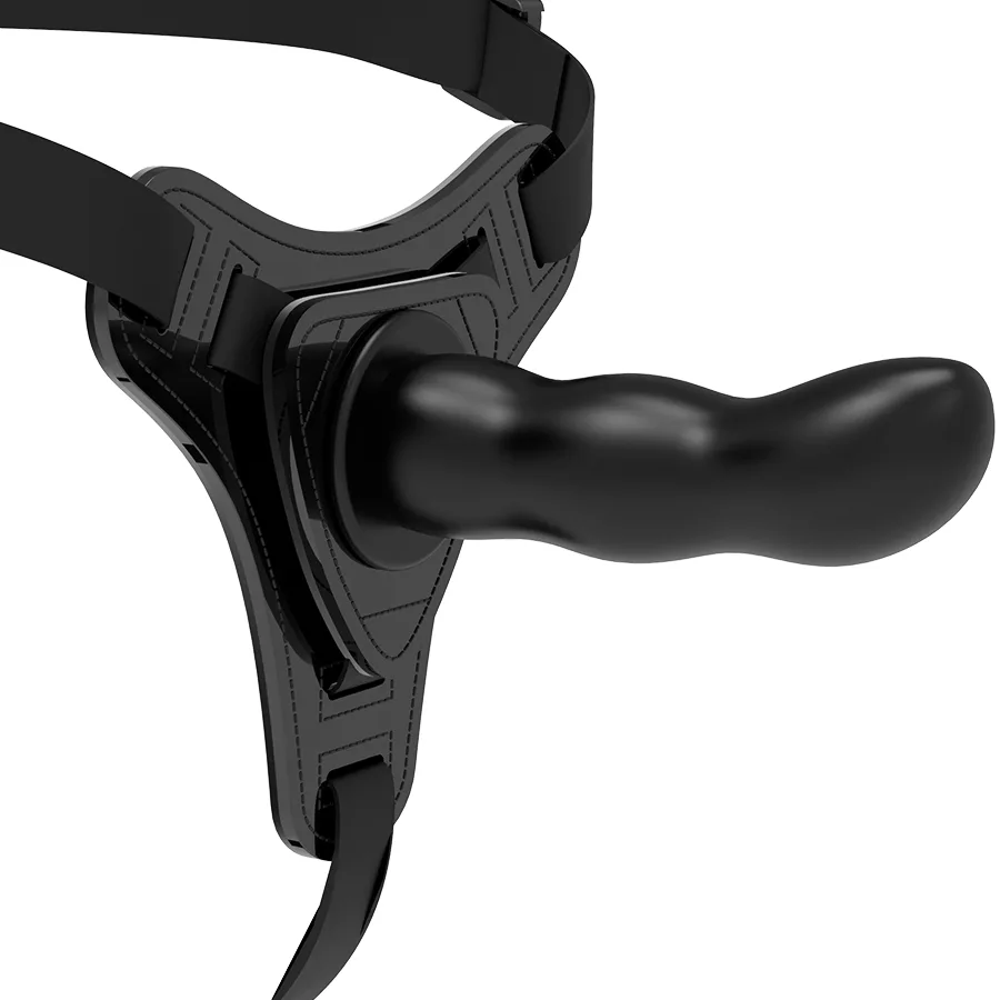 Fetish Submissive Strap-On-Sele med Silikondildo – Svart – 16 cm