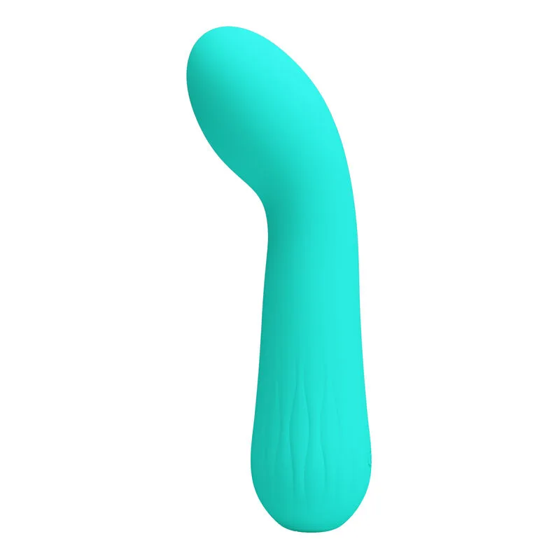 Pretty Love Faun Uppladdningsbar Silikon G-Punkts Vibrator – Aqua Green