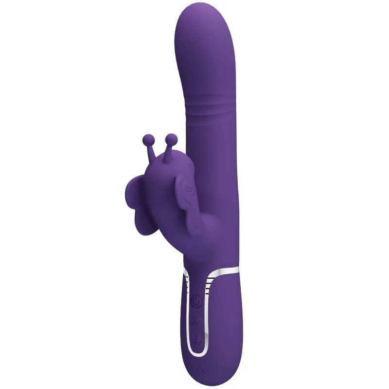 Pretty Love - 4-i-1 Multifunktionell Rabbit-vibrator med Fjärilsstimulator | Lila