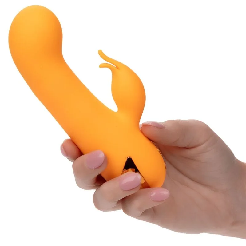 CalExotics California Dreaming Montecito Muse Dual Stimulation Rabbit Vibrator with Auto-Inflation – Orange