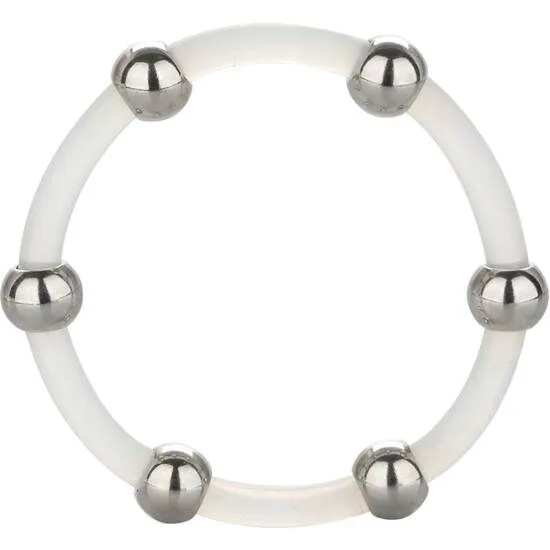 Calexotics - Steel Beaded Silicone Penile Ring XL