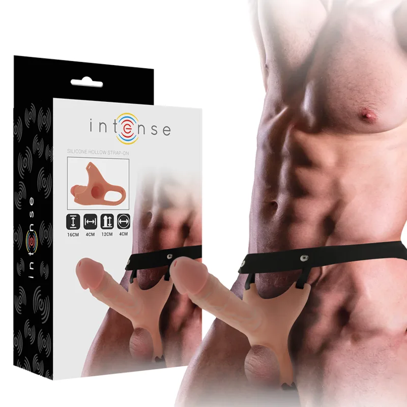Intense – Ihålig Strap-On Sele med Silikonsdildo 16 x 3,5 cm