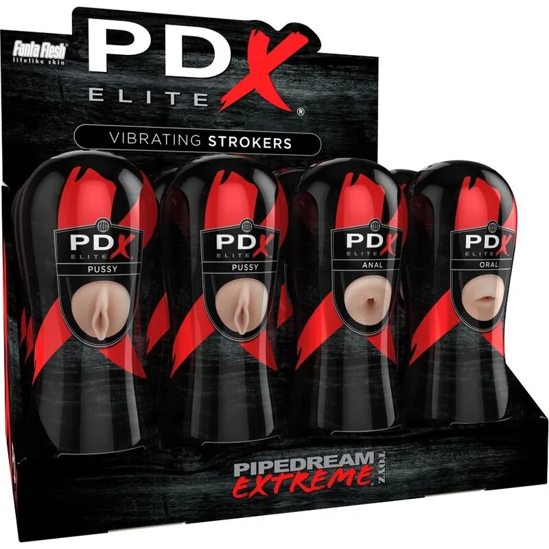 PDX Elite - Vibrerande Stroker-set 12 enheter: 6x Vaginal, 3x Anal, 3x Oral