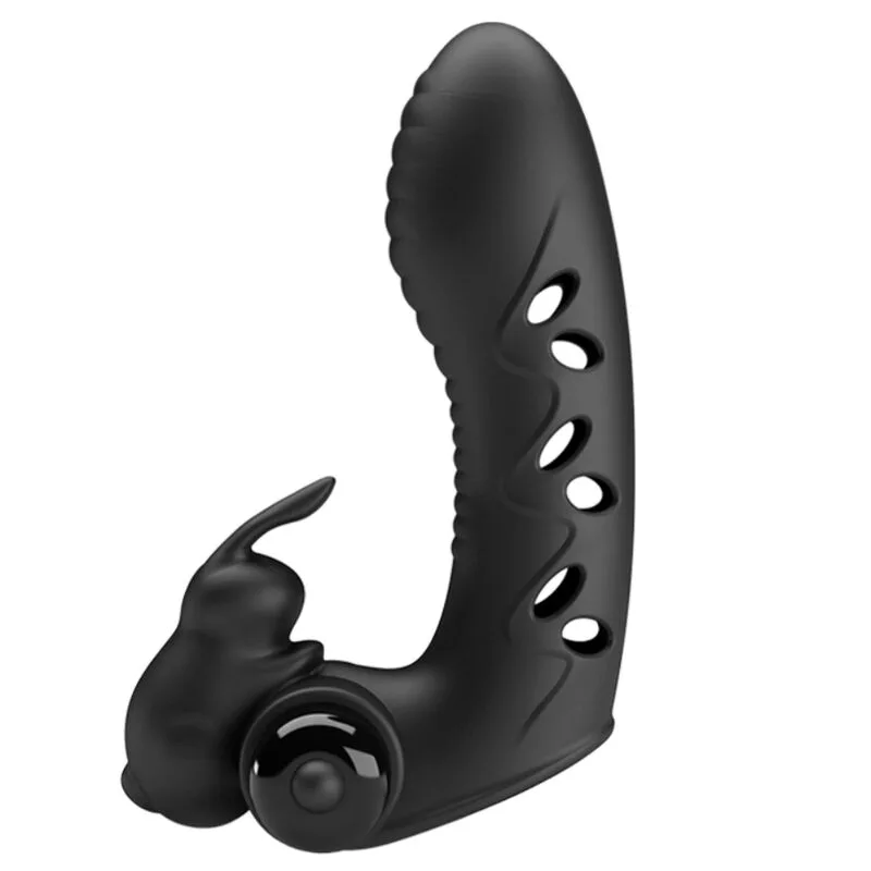 Pretty Love - Vance Black Rabbit Finger Vibrator Sleeve
