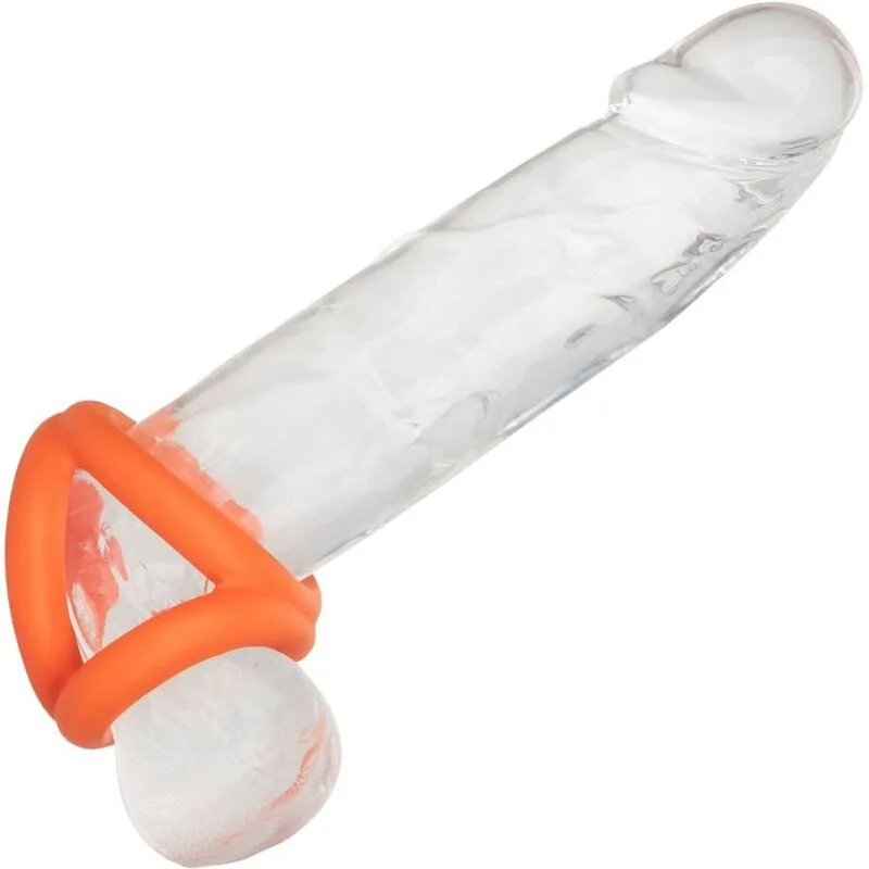 CalExotics Alpha Tri-Ring Penis- och Scrotumstödring – Orange