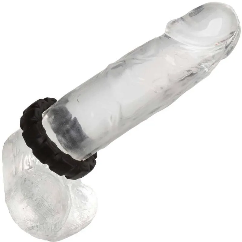 CalExotics - Alpha Liquid Silicone Prolong Tread Erektionsring - Svart
