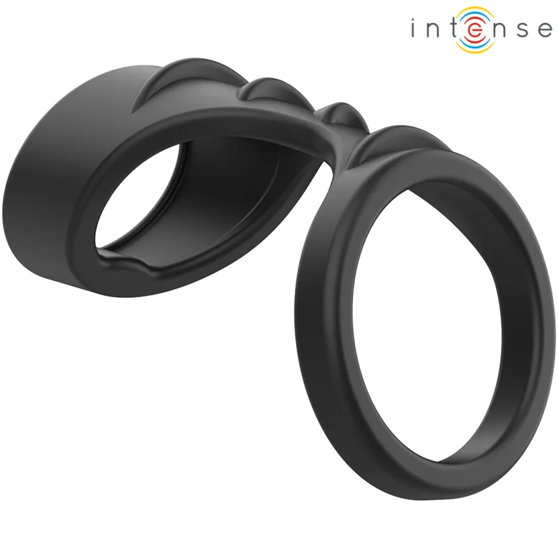 Intense - Theo Dual Silicone Penisring Svart Modell 3