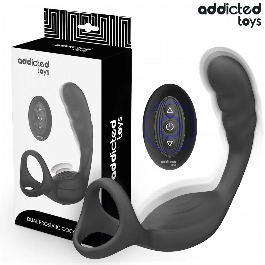 Addicted Toys – Dual Prostate & Penis Ring with Remote Control | Dual-Motor Vibrating Couples Ring