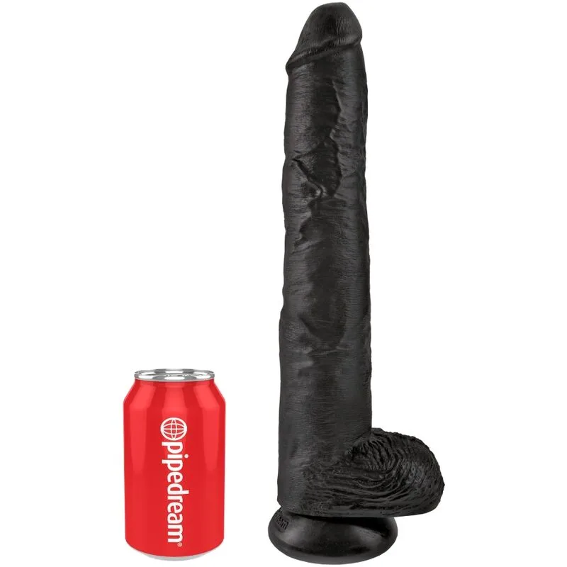 King Cock - Realistisk Penisdildo med Testiklar 30,5 cm Svart