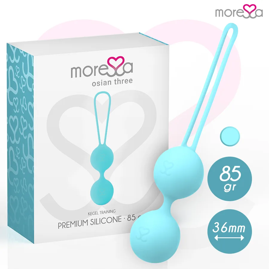 Moressa - Osian Three Premium Turkos Silikonkulor för Bäckenbottenträning