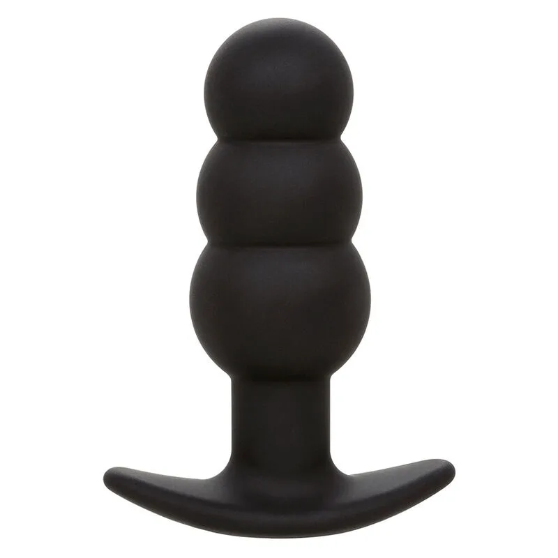Calexotics - Rock Bottom Beaded Anal Plug | 10 Vibrationsfunktioner | Kroppssäkert Silikon | Svart