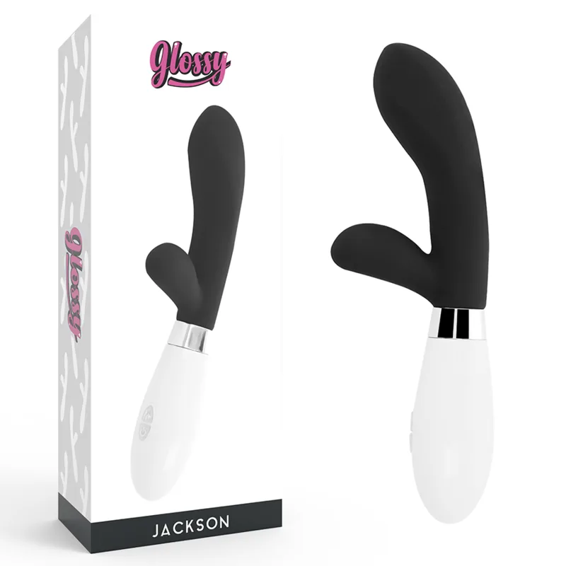 Glossy - Jackson Rabbit Vibrator Black