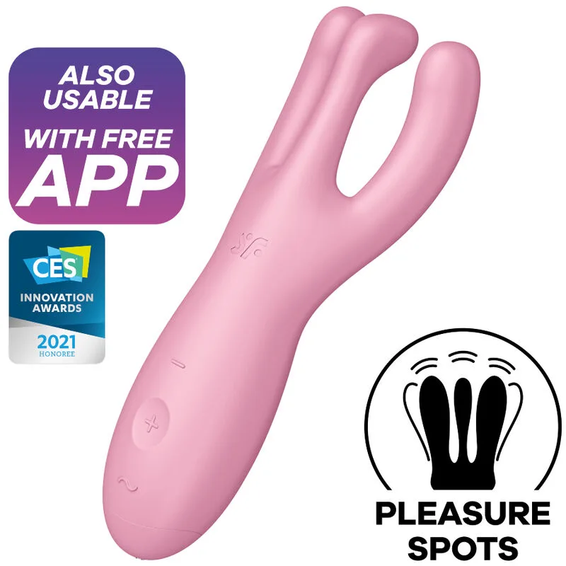 Satisfyer Threesome 4 App-styrd klitoris- och blygdläppsvibrator – Rosa
