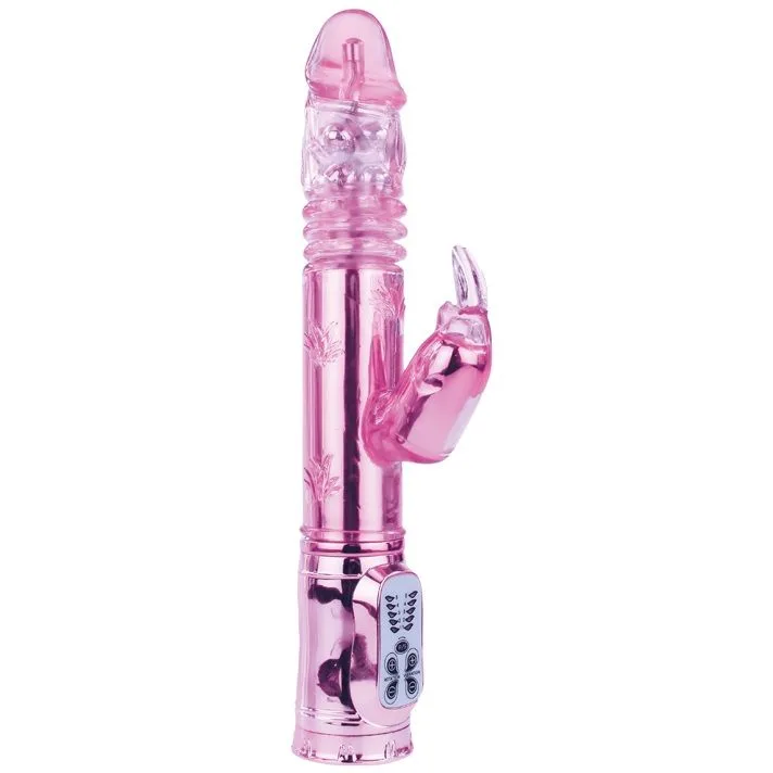 Baile Throbbing Bunny Rosa Rampant Vibrator med Roterande Pärlor & Klitorisstimulator