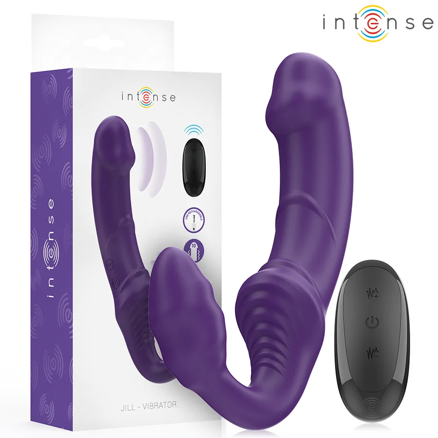 Intense Jill Dubbelvibrator 20 cm | Fjärrkontroll | Lila | Hudvänligt Silikon