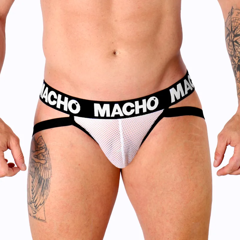 Macho MX26X1 Grid Jockstrap – Vit, Storlek M