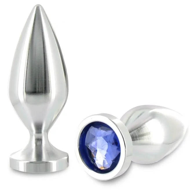 Metal Hard - Anal Plug i Aluminium med Kristalldekor, Liten (5,71 cm)