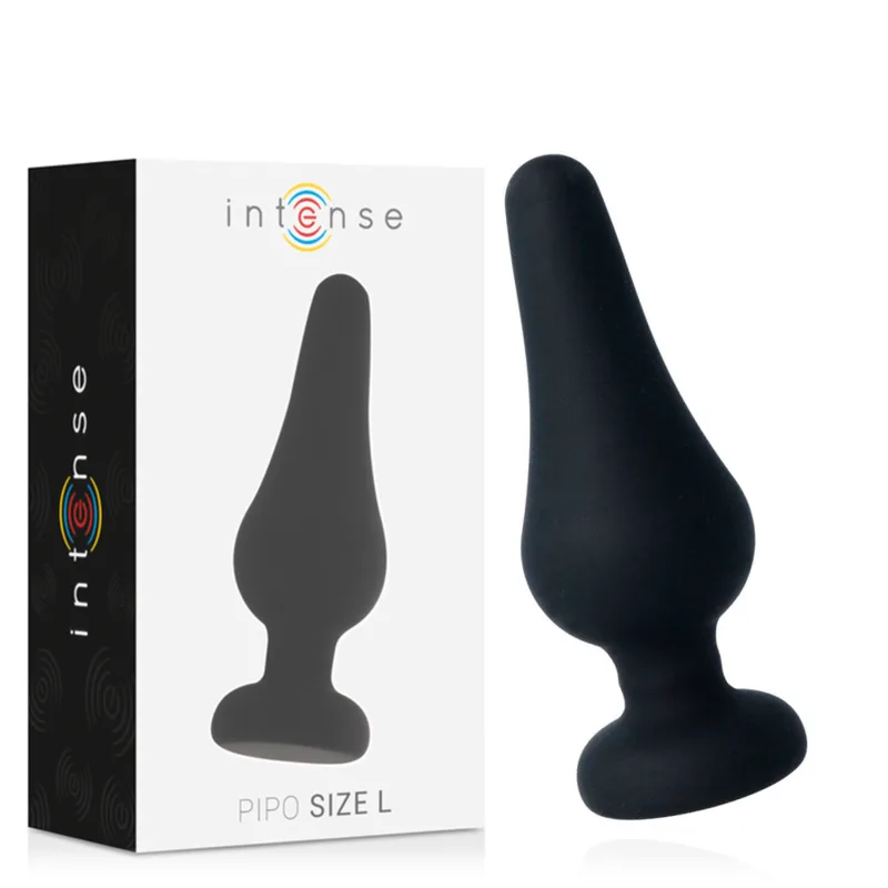 Intense Pipo L Anal Plug – Body-Safe Black Silicone, 13 cm