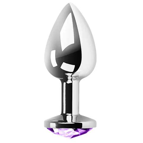 Secretplay - Lila S Metall Analplugg med Diamantbas
