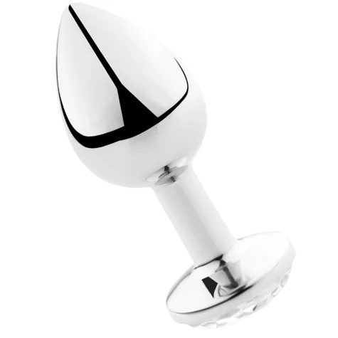 Secretplay - Stor Analplug i Aluminium med Klar Diamantbas