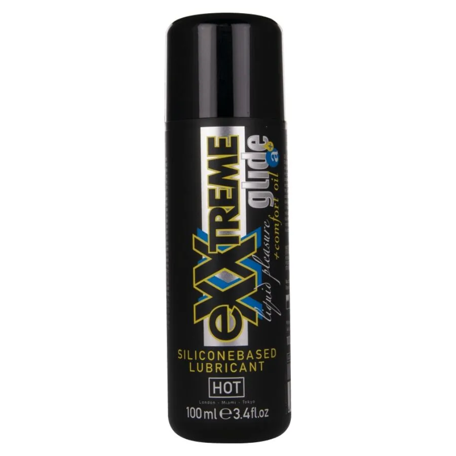 HOT Exxtreme Glide Silicone-Based Lubricant & Comfort Oil A+ 100ml – Long-Lasting Anal Lubricant with St. John's Wort & Evening Primrose Oil