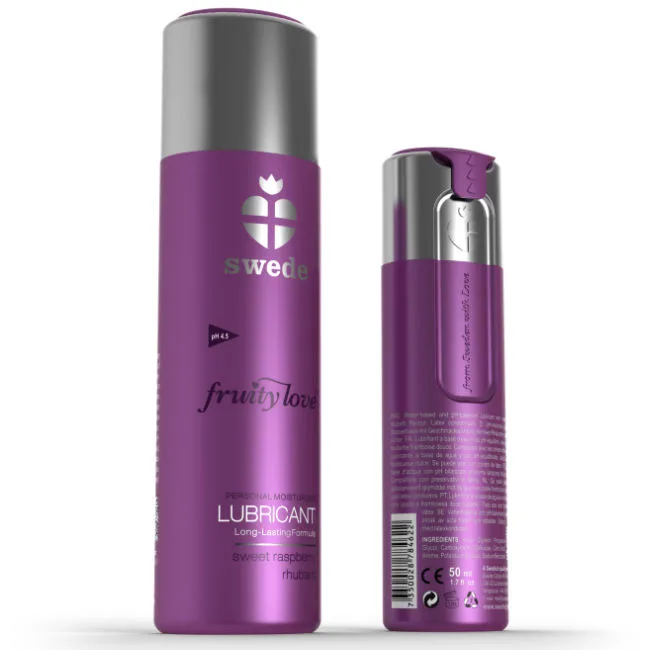 Swede Fruity Love Vattenbaserat Glidmedel – Hallon & Rabarber-smak 100ml