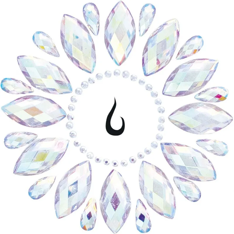 Leg Avenue - Fleur Självhäftande Kroppsjuvel | Iriserende Strass Solstråle Magdekoration
